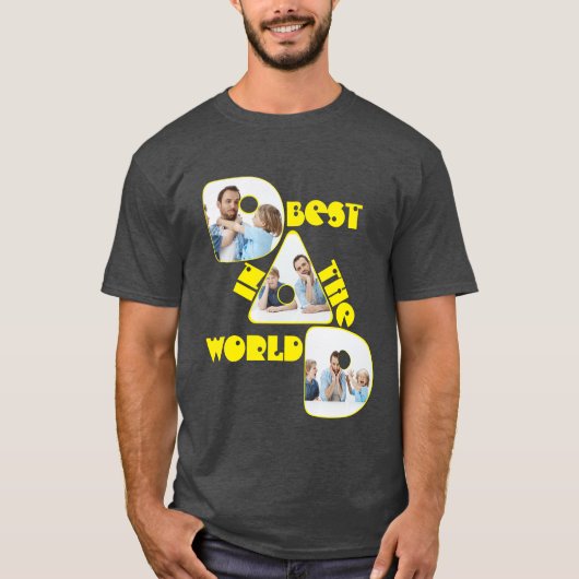 世界で一番の父, 3枚のフォトコラージュ, イエロー Tシャツ (正面)