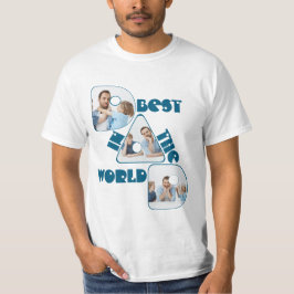世界で一番の父,3枚のフォトコラージュ,ダークシアン Tシャツ