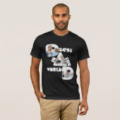 世界で一番の父 3枚のフォトコラージュ ダーク用 Tシャツ (正面フル)