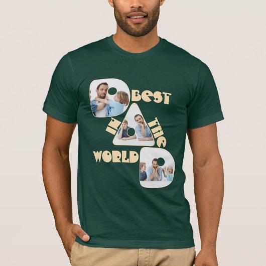 世界で一番の父, 3枚のフォトコラージュ ライトピーチ Tシャツ (正面)