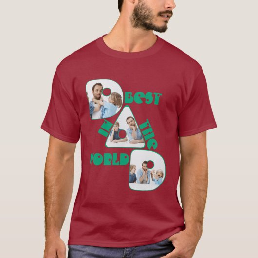 世界で一番の父, 3枚のフォトコラージュ, 緑 Tシャツ (正面)