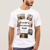 世界で一番の父 7枚フォトコラージュ Tシャツ (正面)