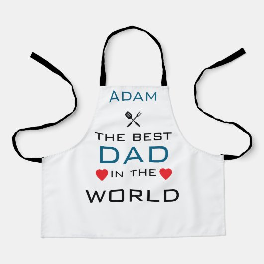 世界で一番の父、Adam ホワイト エプロン (正面)