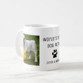 世界で一番の犬のママ、カスタム写真と名前入りコーヒー コーヒーマグカップ (正面左)