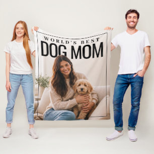 世界で一番の犬のママ PhotoPop フリースブランケット