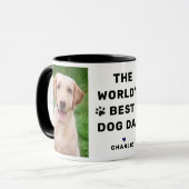 世界で一番の犬の父さんフォト ブラック マグカップ (正面左)