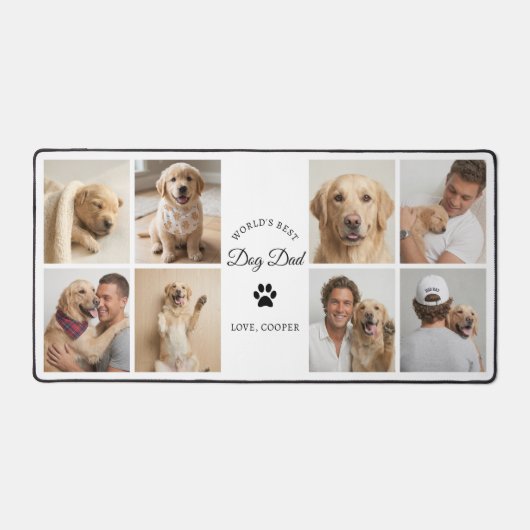 世界で一番の犬の父さん オリジナル 写真コラージュ デスクマット (正面)