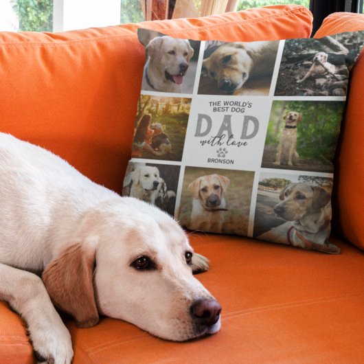 世界で一番の犬の父 Father's Day Throw Pillow クッション