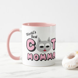 世界で一番の猫のママ ピンクマグカップ マグカップ