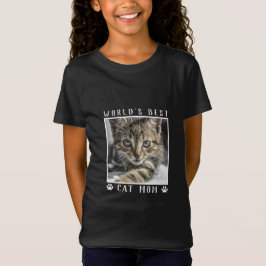 世界で一番の猫のママ ペット写真 肉球プリント Tシャツ