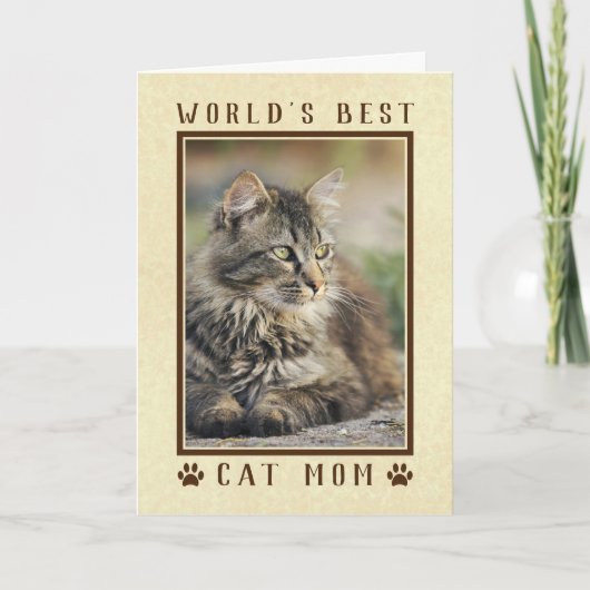世界で一番の猫の母 Happy Birthday フォト ゴールド カード (正面)