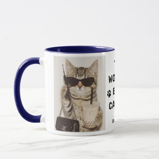 世界で一番の猫パパフォトネイビーマグ マグカップ (左)