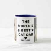 世界で一番の猫パパフォトネイビーマグ マグカップ (中央)