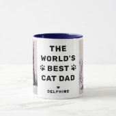 世界で一番の猫パパフォトネイビー マグカップ (中央)