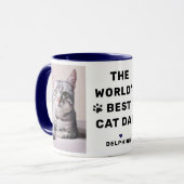 世界で一番の猫パパフォトネイビー マグカップ (正面左)