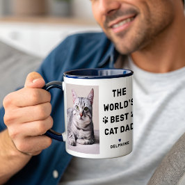 世界で一番の猫パパフォトネイビー マグカップ