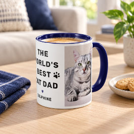 世界で一番の猫パパフォトネイビー マグカップ