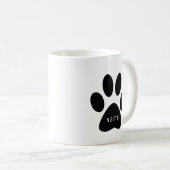 世界で一番の猫パパ カスタムフォト、足跡 名前 コーヒーマグカップ (正面右)