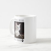 世界で一番の猫パパ カスタムフォト、足跡 名前 コーヒーマグカップ (正面左)