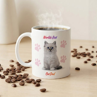 世界で一番の猫パパ ペット写真 コーヒー コーヒーマグカップ