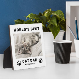 世界で一番の猫パパ ホワイトペット写真 フォトプラーク