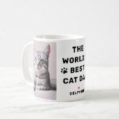 世界で一番の猫パパ 写真 ブラック コーヒーマグカップ (正面左)