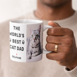 世界で一番の猫パパ 写真 ブラック コーヒーマグカップ