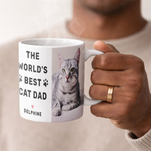 世界で一番の猫パパ 写真 ブラック コーヒーマグカップ
