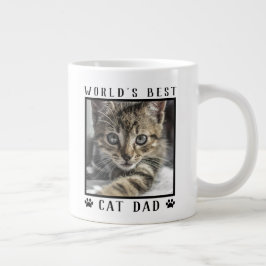 世界で一番の猫パパ 肉球 ペット写真入りグッズ ジャンボコーヒーマグカップ
