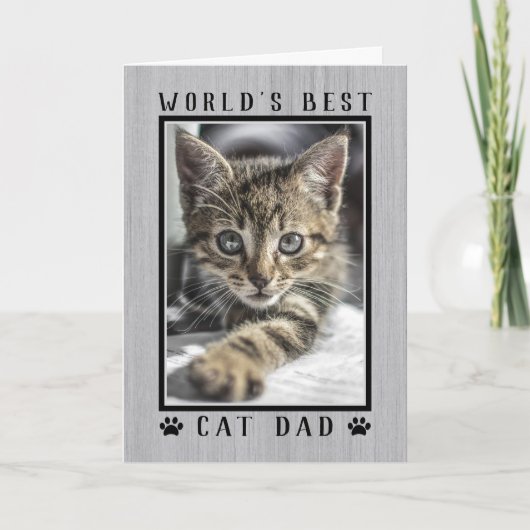 世界で一番の猫パパ 誕生日おめでとう 写真入りグッズ カード (正面)