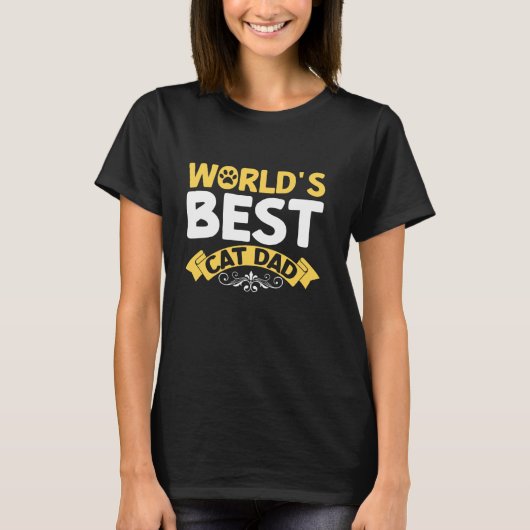 世界で一番の猫パパ Tシャツ (正面)