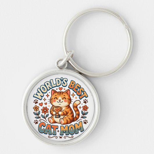 世界で一番の猫ママ キーホルダー (正面)