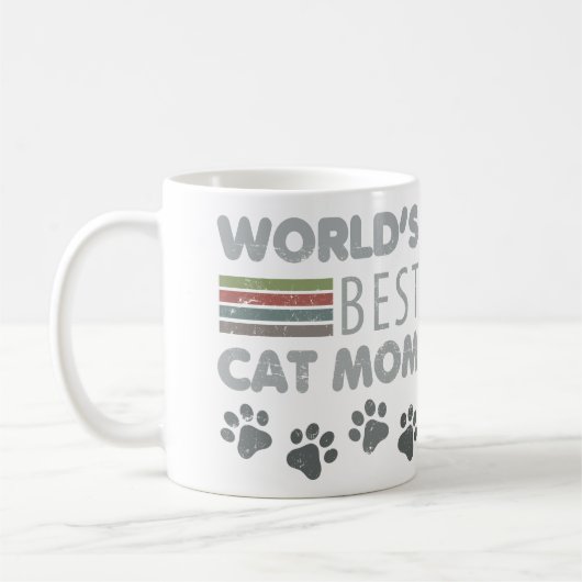 世界で一番の猫ママ コーヒーマグカップ (左)