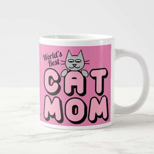 世界で一番の猫ママ 可愛い ジャンボコーヒーマグカップ (右)