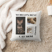 世界で一番の猫ママ 名前入りギフト クッション (ブランケット)