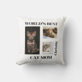 世界で一番の猫ママ 名前入りギフト クッション (正面)