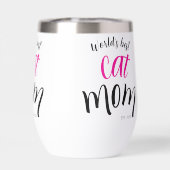 世界で一番の猫ママ Est カスタムイヤー 白 ピンク (背面)