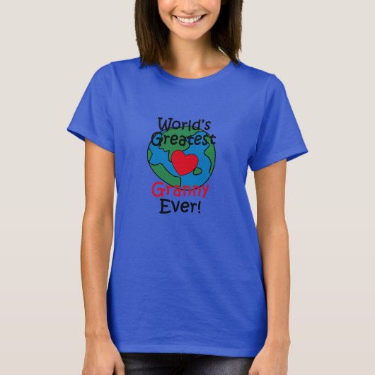 世界で一番の祖母のハート Tシャツ (正面)