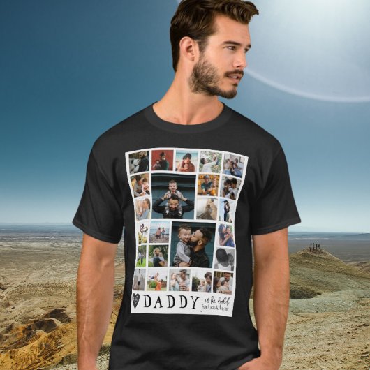 世界で一番の素敵なパパ フォトコラージュ Tシャツ