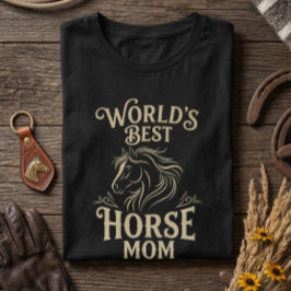 世界で一番の馬のママ ヴィンテージ乗馬ギフト Tシャツ