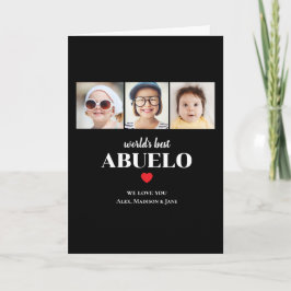 世界で一番のAbuelo 愛しています3 きょうだいの名前入りフォトギフト カード