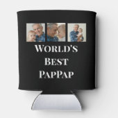世界で一番のPapPap 白いボールドテキスト 缶クーラー (裏面)