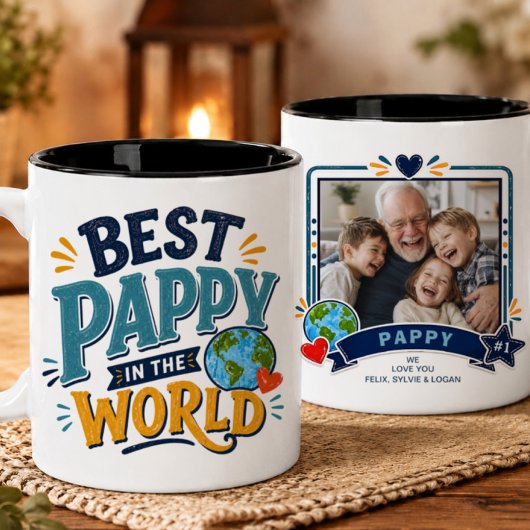 世界で一番のPappyフォトマグカップ ツートーンマグカップ