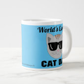 世界で一番クールなネコパパ サングラス 猫 ジャンボコーヒーマグカップ (正面右)