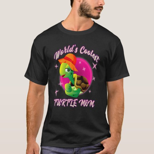 世界で一番クールな亀のママ 海亀好きママ 女性 Tシャツ (正面)