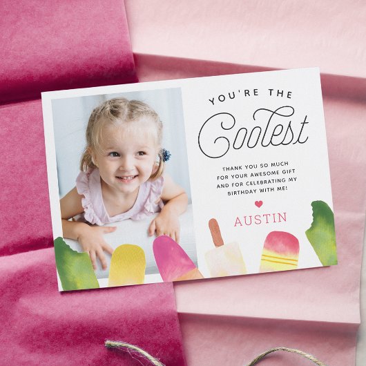 世界で一番クールな子 | ポップシクル テーマ こども フォト サンキューカード