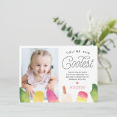 世界で一番クールな子 | ポップシクル テーマ こども フォト サンキューカード (スタンド正面)