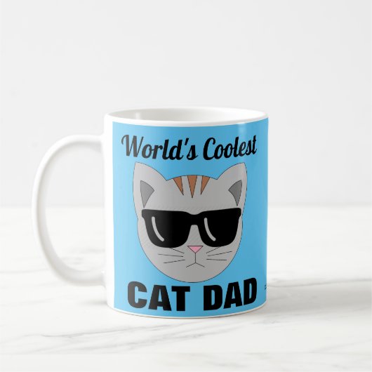 世界で一番クールな猫のパパ サングラス 猫 コーヒーマグカップ (左)
