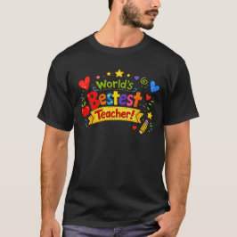 世界で一番ステキな先生 かわいい先生への感謝ギフト Tシャツ