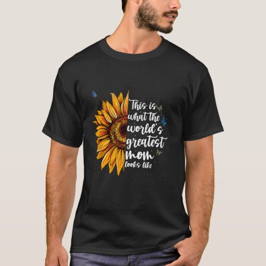世界で一番偉大な母に見える蛾デザイン Tシャツ (正面)